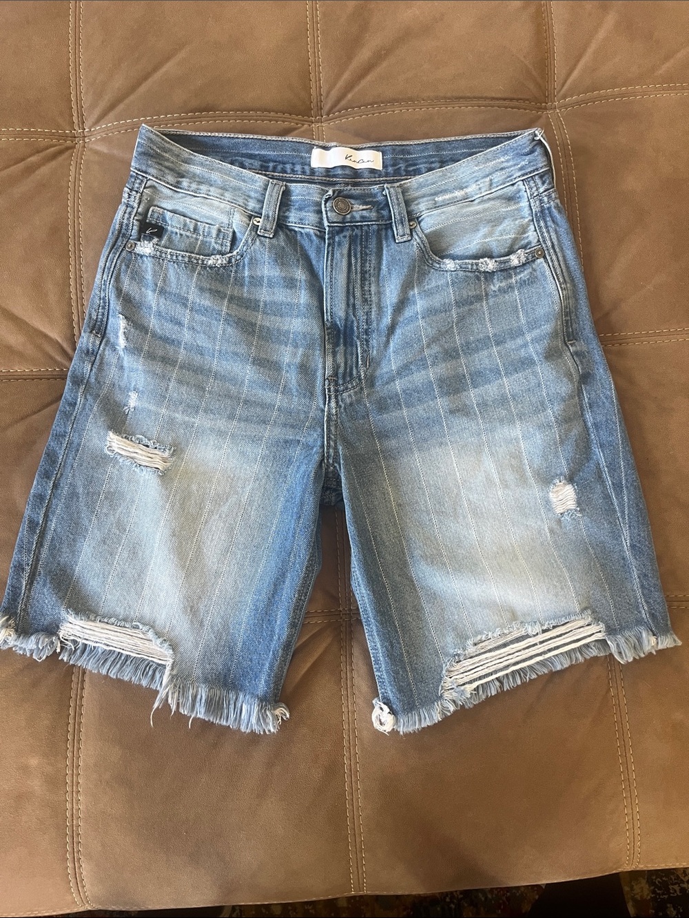 KanCan Light Blue Distressed Denim Cutoff Shorts
